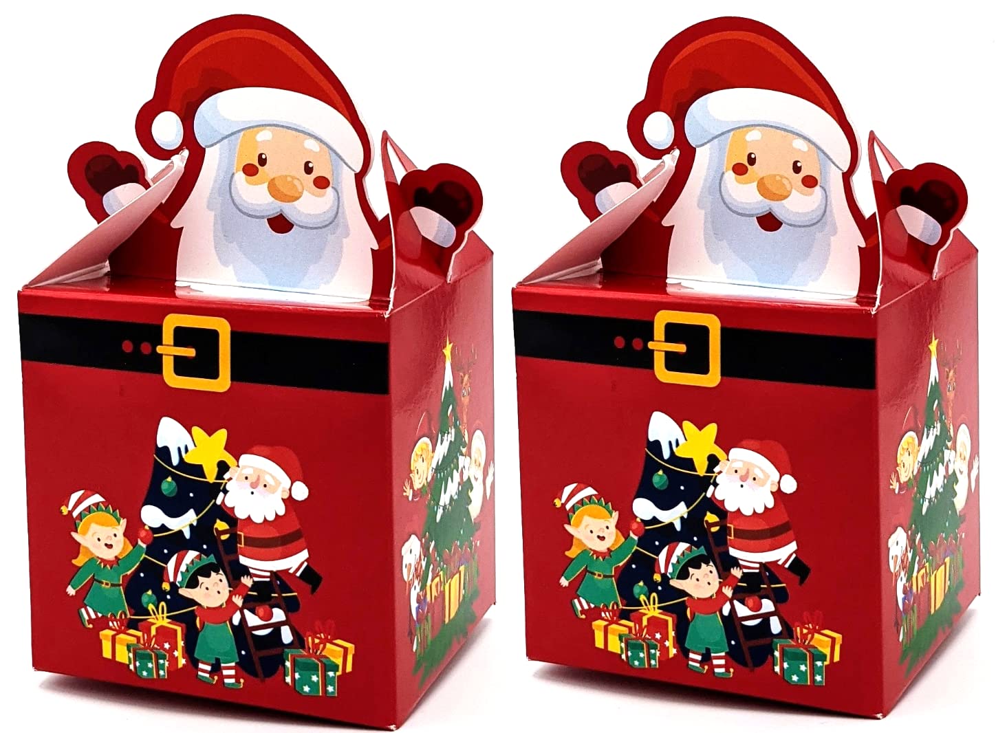 Giftinghouse Christmas Sweet Boxes Empty for Gifts -12/24/50 pcs - Christmas Treat Presents - Candy cupcake cookie treats party – Large DIY Party Favour for Xmas - Santa Claus for decoration (24)