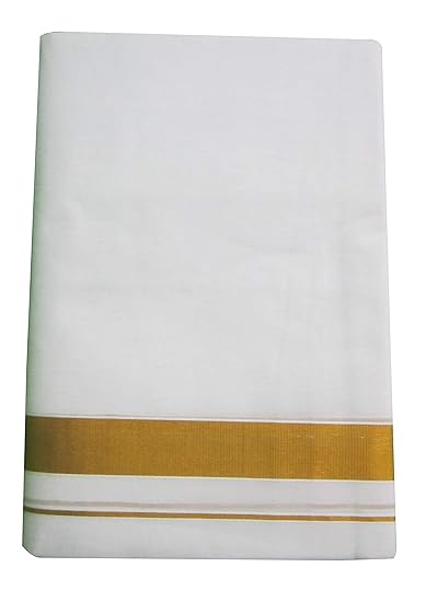 Men's Cotton 3.65Mtr Mtr Dhoti (White, Free Size)