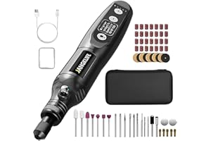 JANGKLIFE Mini Cordless Rotary Tool Kit, 5-Speed ​​Adjustable and USB Rechargeable with 61 Accessories for Sanding, Polishing, Drilling, Etching, Engraving, DIY Crafts