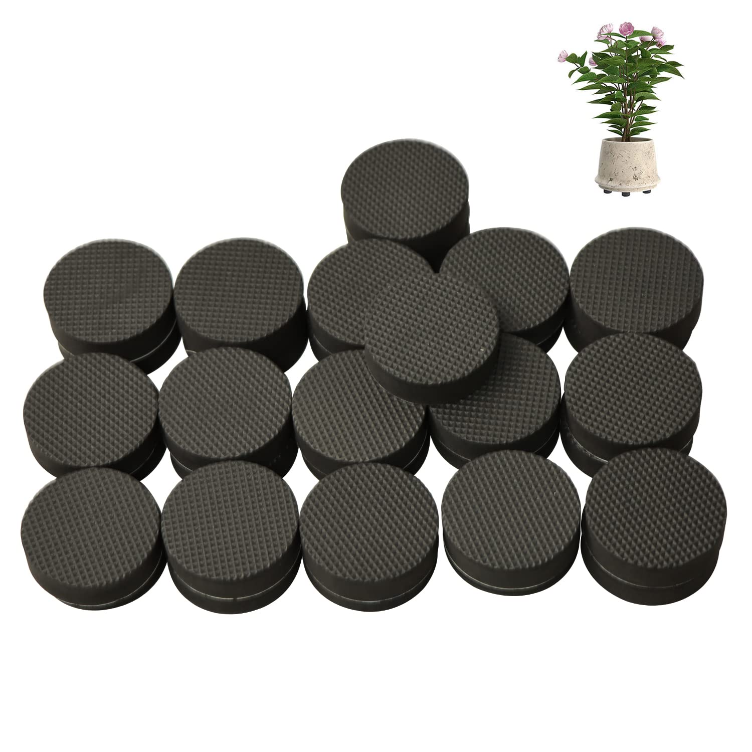 DARENYI 48 PCS Invisible Pot Feet Plant Pots and Flowers Foam Risers for Plant Pots Solid Foam Pots Risers Pot Lifters for Indoor and Outdoor Plants