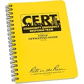 Rite in the Rain Weatherproof Side Spiral Notebook, 4.625" x 7", Yellow Cover, CERT Field Operator's Guide FOG (No. 573)