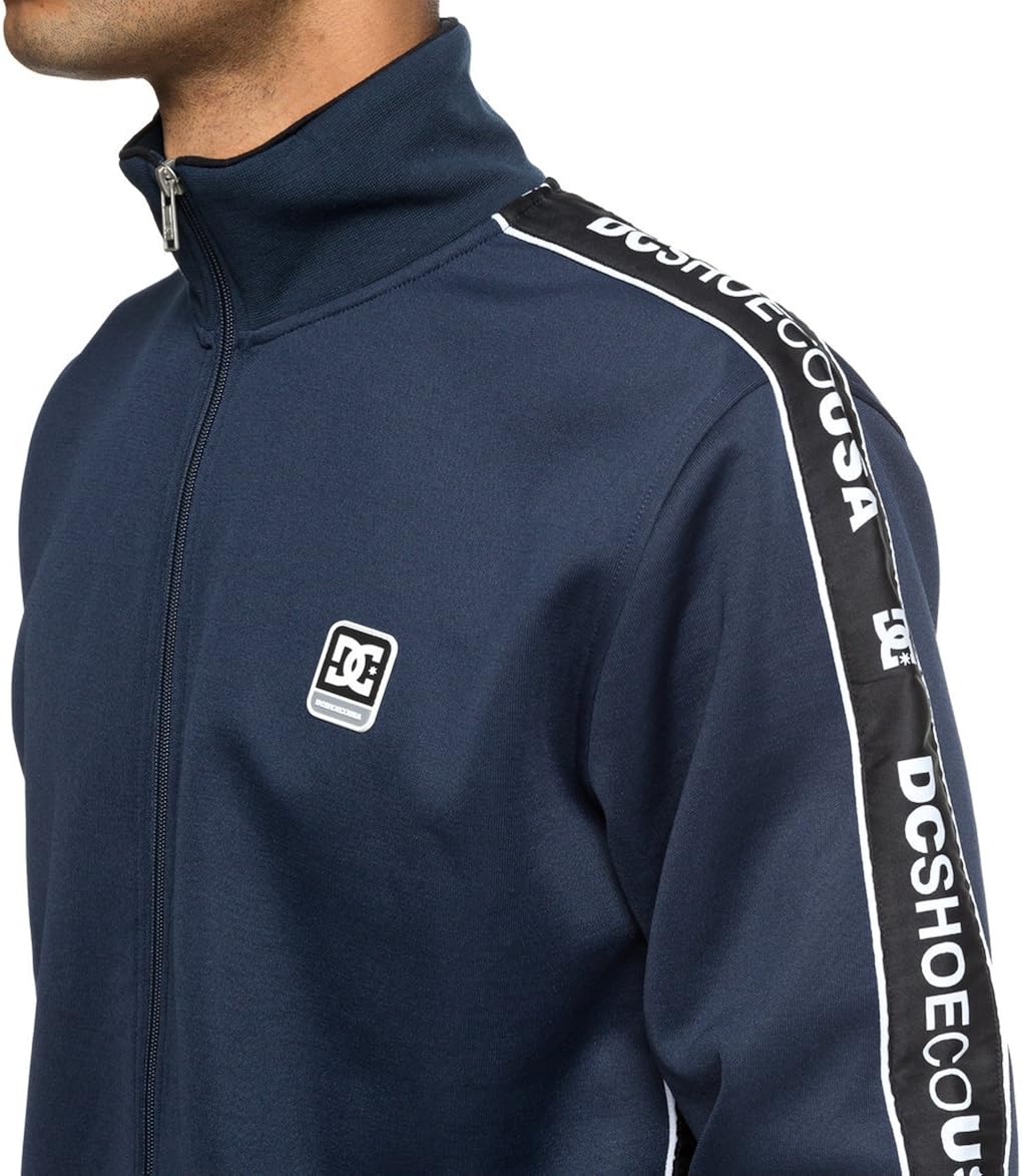 DC Men's Bellingham Track Fleece Jacket, Black iris: Clothing