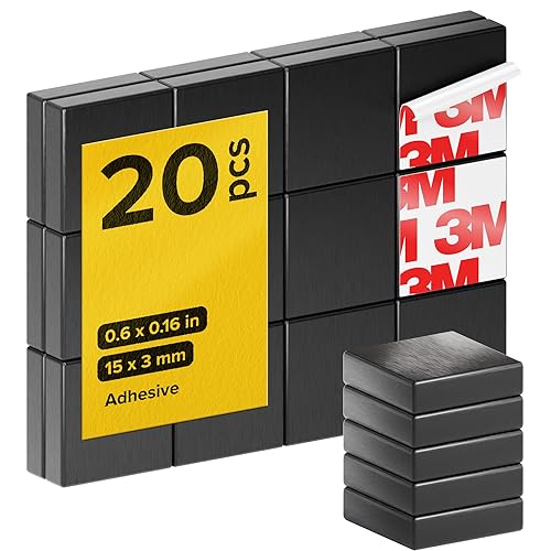 Ferrite Magnet F15x15x*4mm+3M 9448A, 20pcs/Pack, Color Box Packing