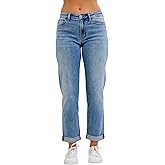 Judy Blue Classic Mid Rise Light Wash Cuffed Boyfriend Jeans