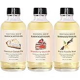 Viral Favorites Body Oil Trio – Coconut Cream Pie, Vanilla Bean, and Strawberry Shortcake – Sweet & Long-Lasting Scented Body Oils for Soft, Glowing Skin – 3 x 4oz Bottles