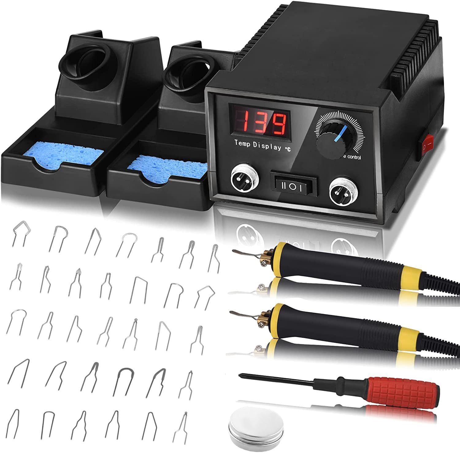 Trsaow Pyrography Machine, 60w LCD Wood Burner Pyrography Pen, 0-750°C Pyrography Wood Burning Tool Set for Wood, Leather, Pumpkin, 2 Wood Burning Pens and 33 Wire Tips