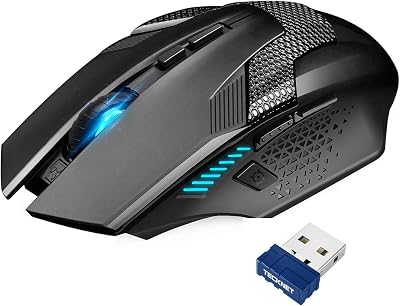 TECKNET Wireless Gaming Mouse 4800 DPI 8 Buttons 2.4G Nano Receiver