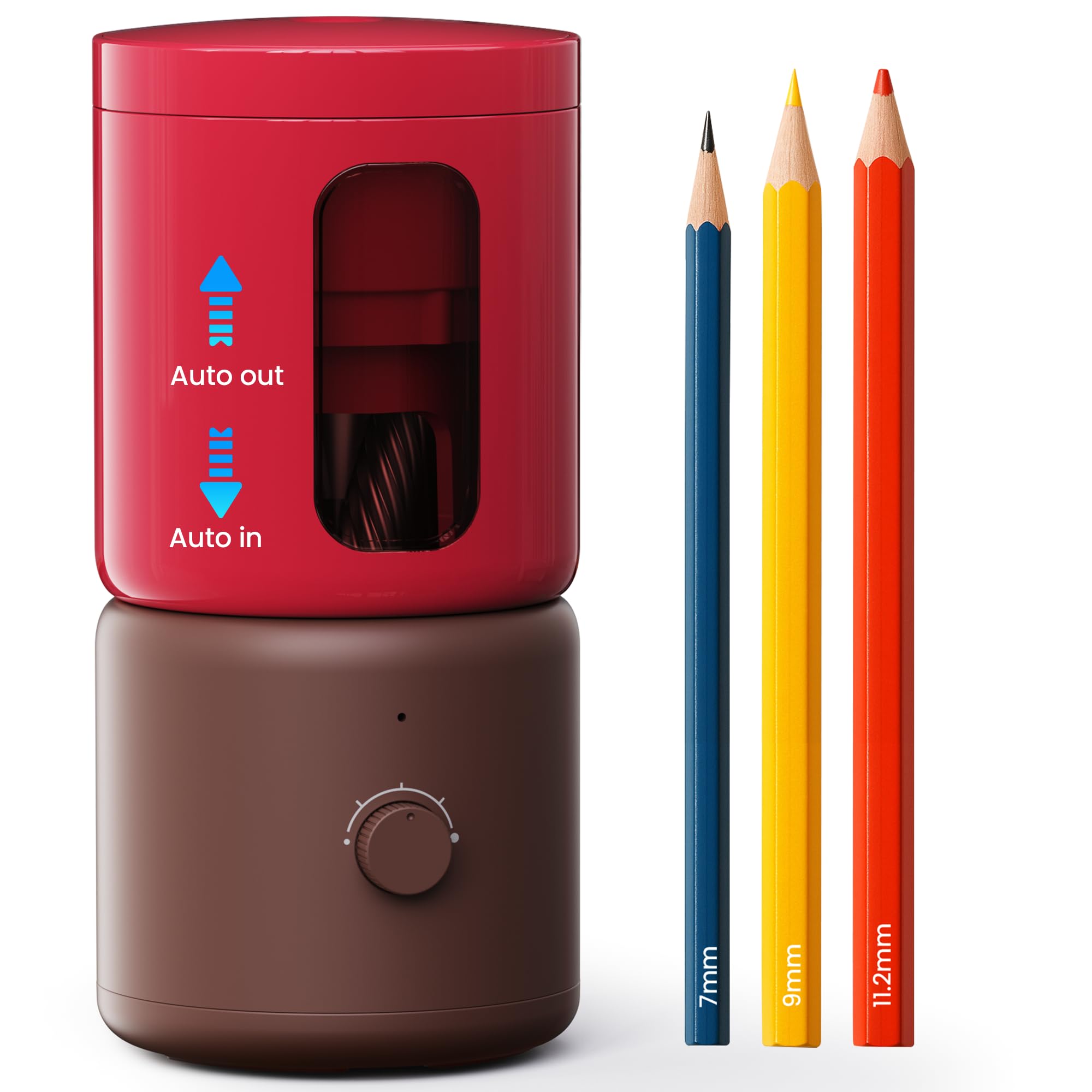 Photo 1 of VUSIGN Electric Pencil Sharpener with 5 Adjustable Settings for Artists, Fully Automatic Sharpener for 6.9-11.2mm Pencils, Auto in & Out, Rechargeable Hands-Free Pencil Sharpener for School Classroom