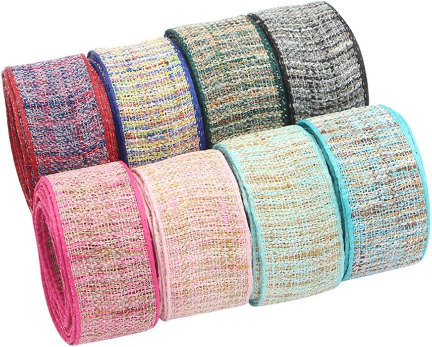 16yards 1" 25mm Natural Hemp Ribbon Jute Burlap Hessian Vintage Linen Craft (8colors/Pack 2 Yards/Color)