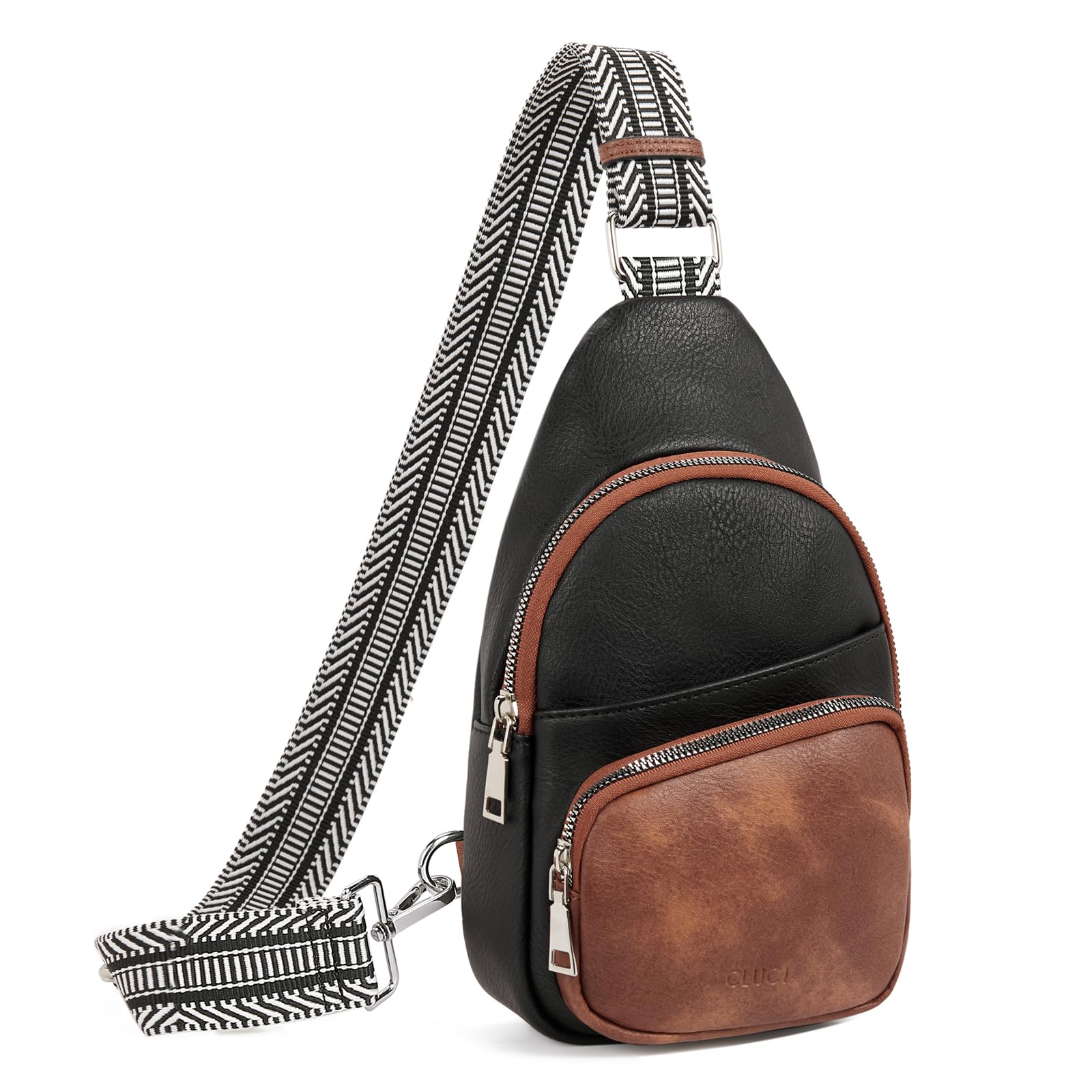Small Sling Bag For Women | Vegan Leather Crossbody Bag, Nylon Fanny Pack, Travel Chest Bag - View #2