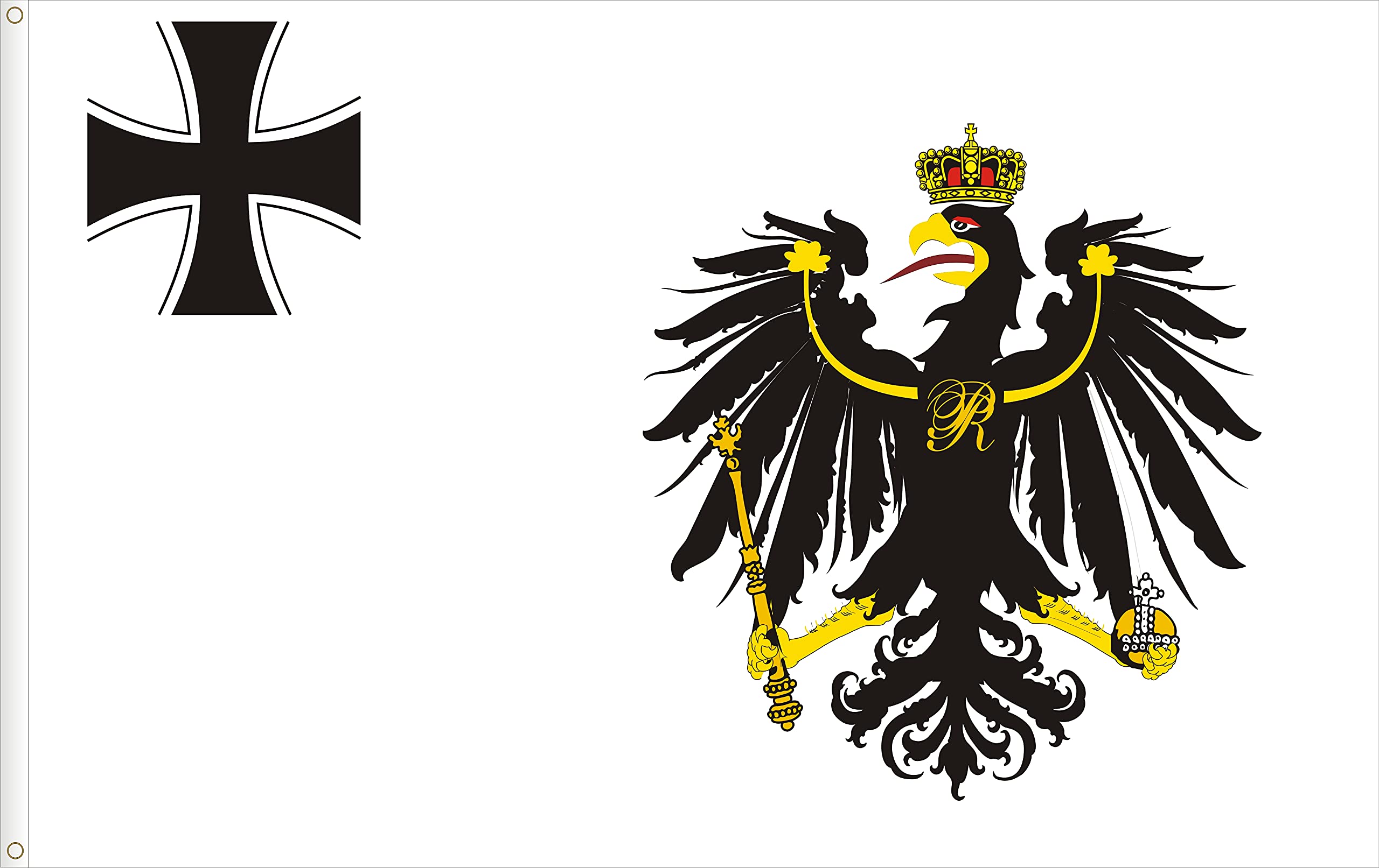 NAVAL FLAG OF PRUSSIA. STANDARD SATIN QUALITY. BIG SIZE 150X90