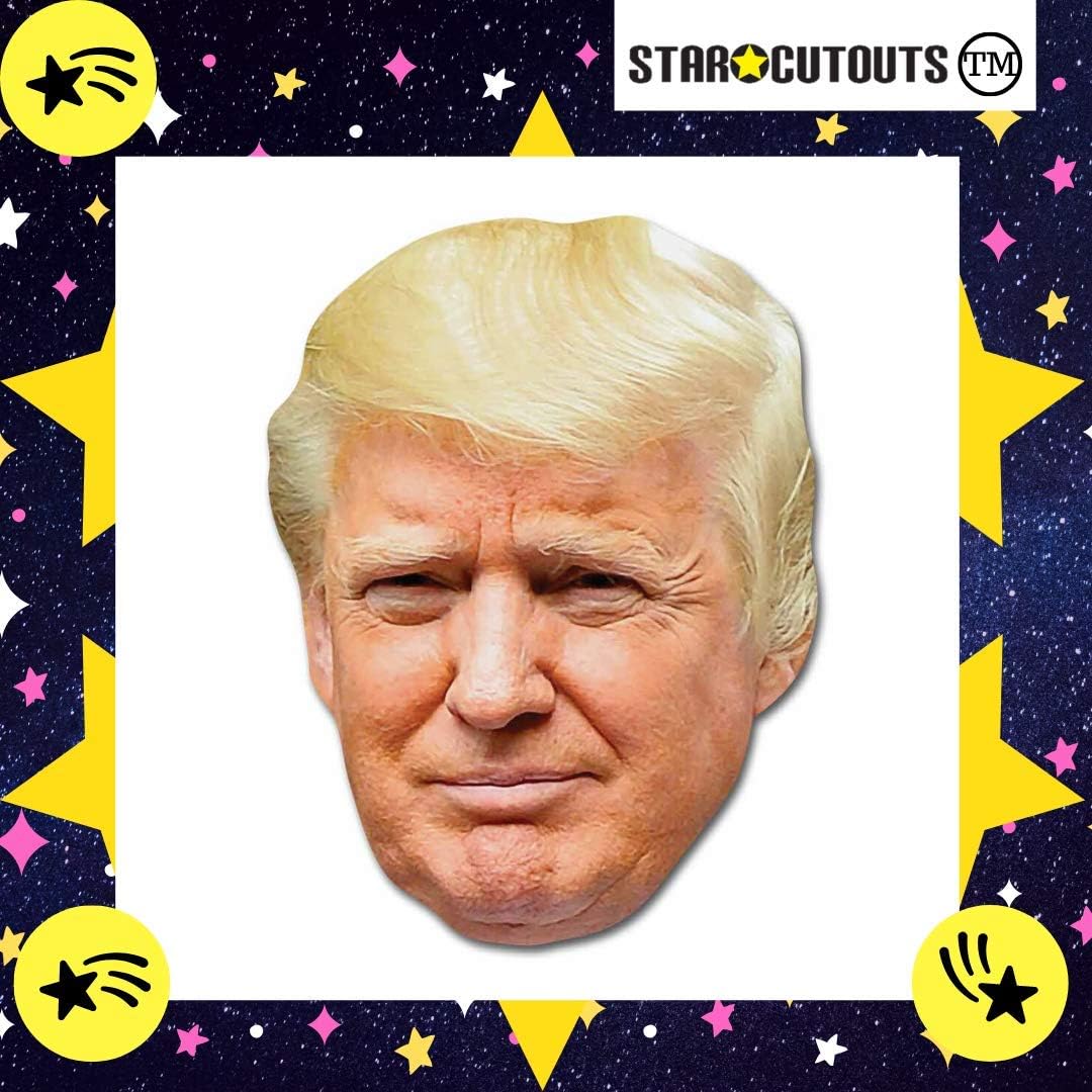 Star Cutouts SM251 Fun Cardboard Face Mask of Donald Trump. Great Talking Point, Fun for Events and Parties. Hand/A, Bronze - Image 3