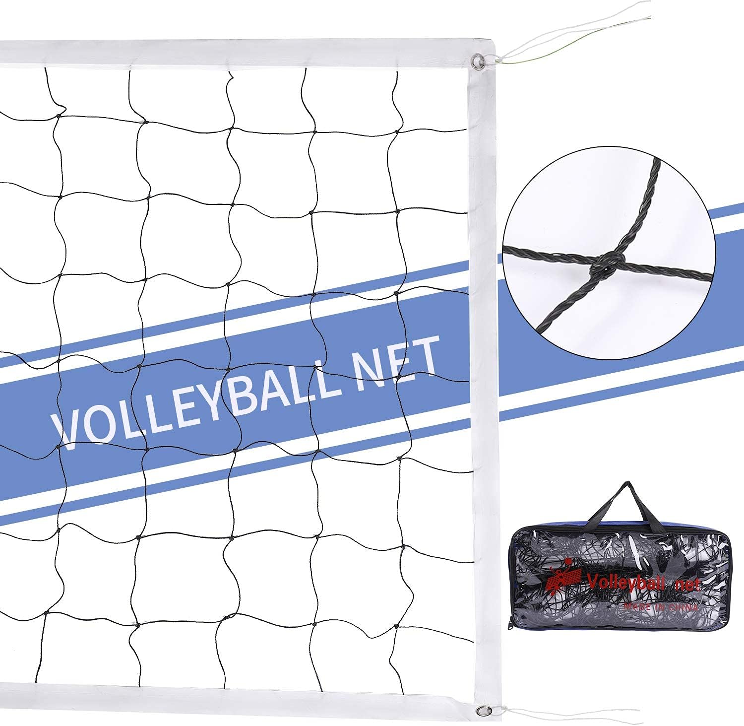 ZZICEN Backyard Volleyball Net Outdoor - Water Volleyball Net for Above Ground Pool, Beach Volleyball Net Regulation Size 32 x 3 inch for Adult Kids, Portable Four Square Volleyball Replacement Net : Sports & Outdoors