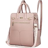 JKAOO Backpack Purse for Women PU Leather Travel Backpack, 4 in 1 Designer Convertible Backpack Purse with Removable Strap (Pink)