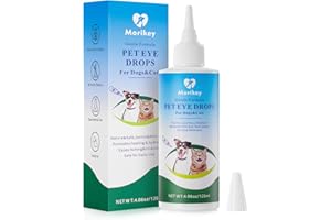 Morikey Pet Eye Drops, Dog Eye Drop, Eye Drops for Dogs, Dog Eye Wash for Cleaning Tear Streaks,Relieving Dryness & Eyes Itch