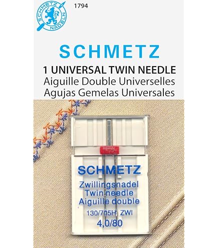 Aguja Doble Universal Schmetz Para Máquina De Coser - Varios Tamaños, Para Costuras Ornamentales Y Ribetes