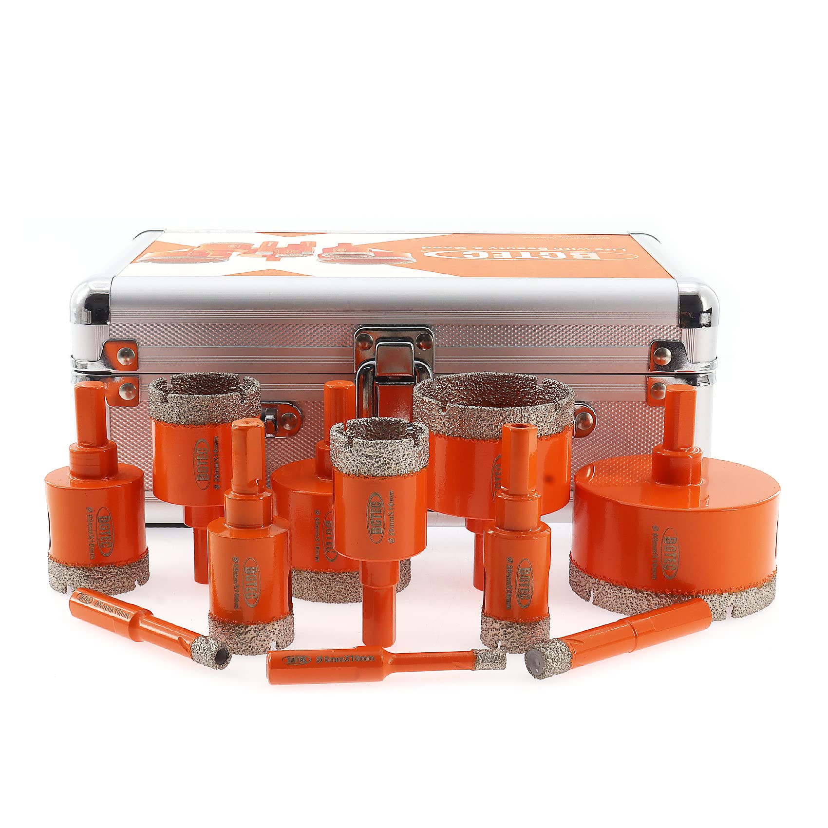 BGTEC Diamond Core Drill Bits, 11pcs 6/8/10/20/25/28/32/35/45/50/65mm Triangle Shank Hole Saw Drill Bits for Ceramic Porcelain Tile Marble Granite Stoneware Quartz — image 1