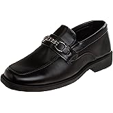 Josmo Boys Dress Shoes – Slip-On Comfort Uniform Oxford Loafer with Buckle Black and Brown (Big Kid/Little Kid) (Size 13-6)