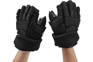 Ice Hockey Gloves, Breathable Flexible Lacrosse Gloves, Bendable Finger Protective Gloves for Hockey Players, Roller Hockey S