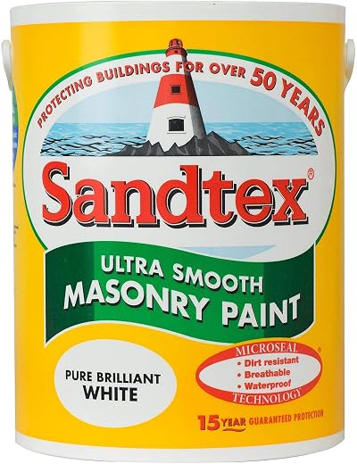 Sandtex 5 Litre Masonry Paint Ultra Smooth Brickwork White