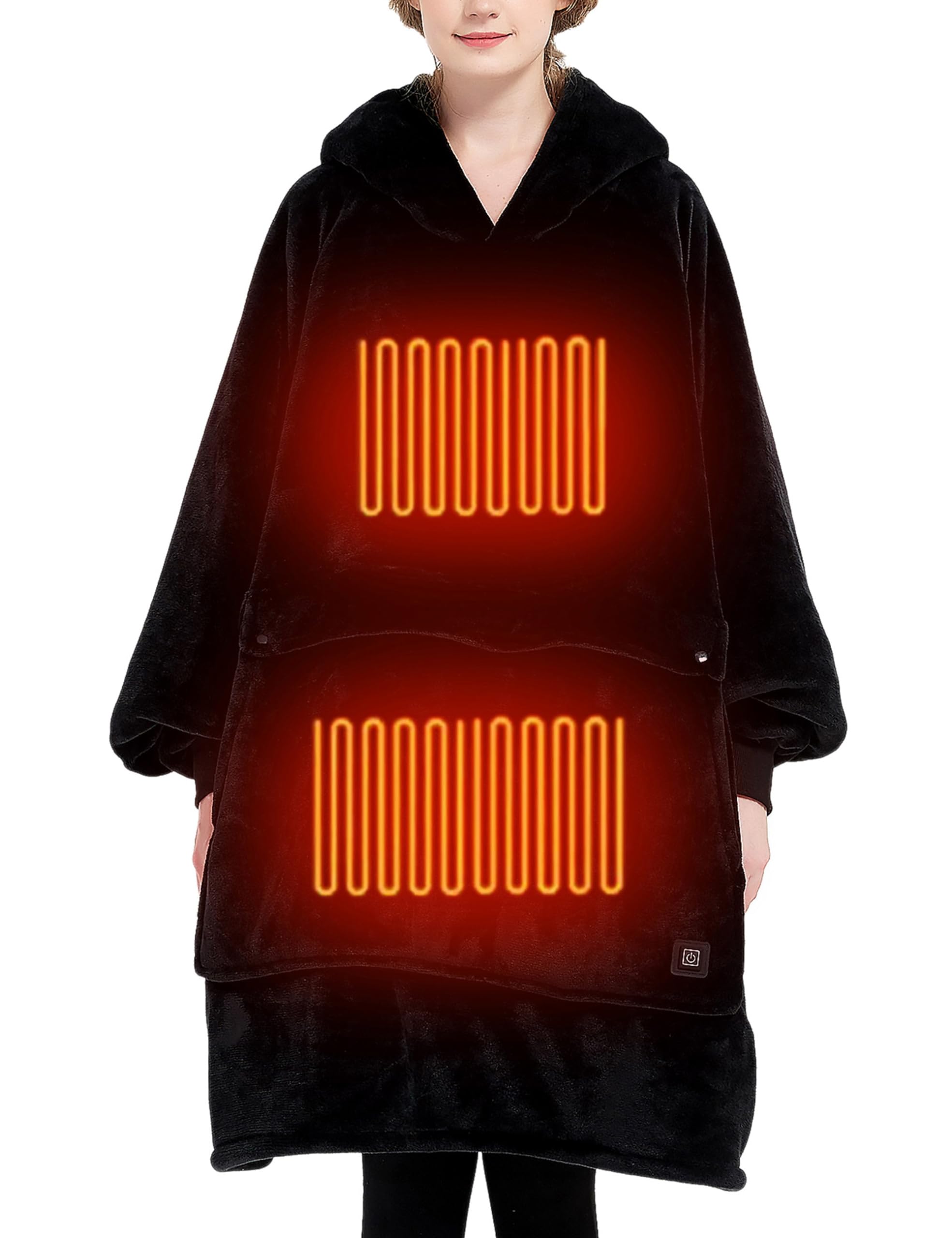 Photo 1 of ****THE BATTERY IS NOT WORKING***KFUBUO Heated Electric Wearable Blanket Throw Battery Operated Portable USB Cordless Outdoor Hoodie Sweatshirt (Heated Blanket Black)