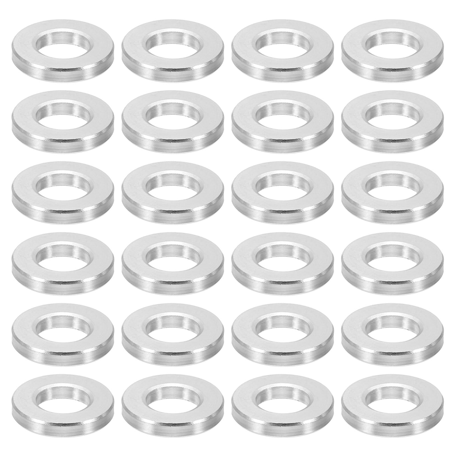PATIKIL M6 Aluminum Spacers, 24 Pcs Metal Spacers Aluminum 6.2mm ID x 12mm OD x 2mm l Aluminum Spacer Screw Standoff Round for 1/4 or M6 Screw Bolts