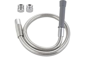 FIVIDXI Replacement B-0044-H Pre-Rinse Hose for T&S Brass, 44 Inches Flexible Stainless Commercial Sink Sprayer Hose with Heat Resistant Handle (Gray)