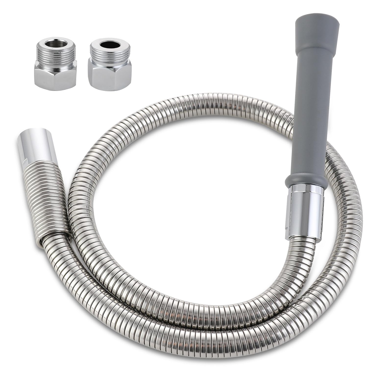 Photo 1 of Replacement B-0044-H Pre-Rinse Hose for T&S Brass, 44 Inches Flexible Stainless Commercial Sink Sprayer Hose with Heat Resistant Handle (Gray)