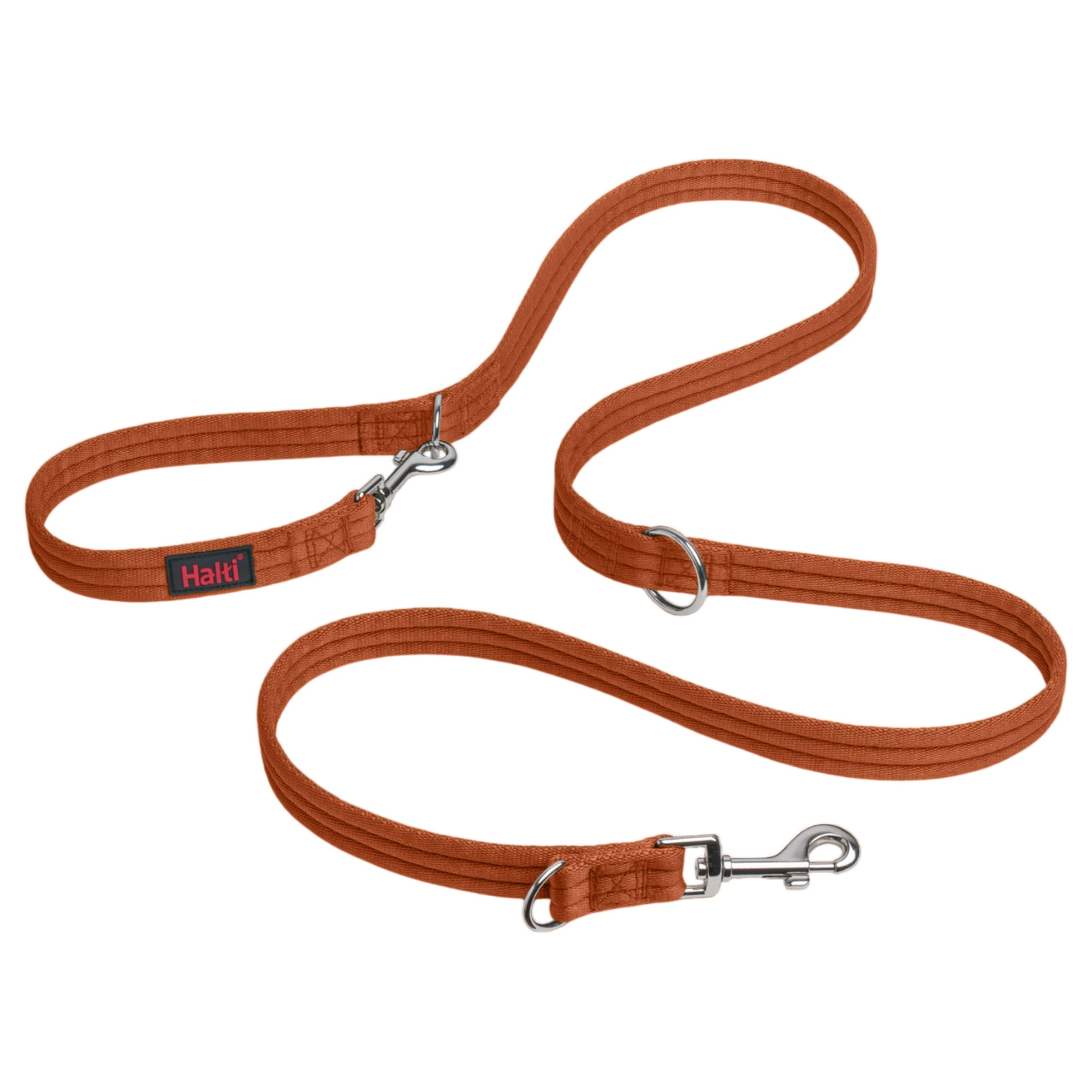 Halti Training Lead - Professional No-Pull Double-Ended Dog Lead, Lightweight, Soft & Durable, Ideal for Obedience Training & Everyday Walks with Dogs and Puppies (Size Small, Burnt Orange, 2m)