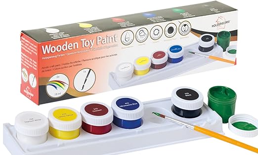 Holzspielzeug Farben - Acryl-Farben auf Wasserbasis für Kinder und Spielzeug insbesondere aus Holz geeignet
