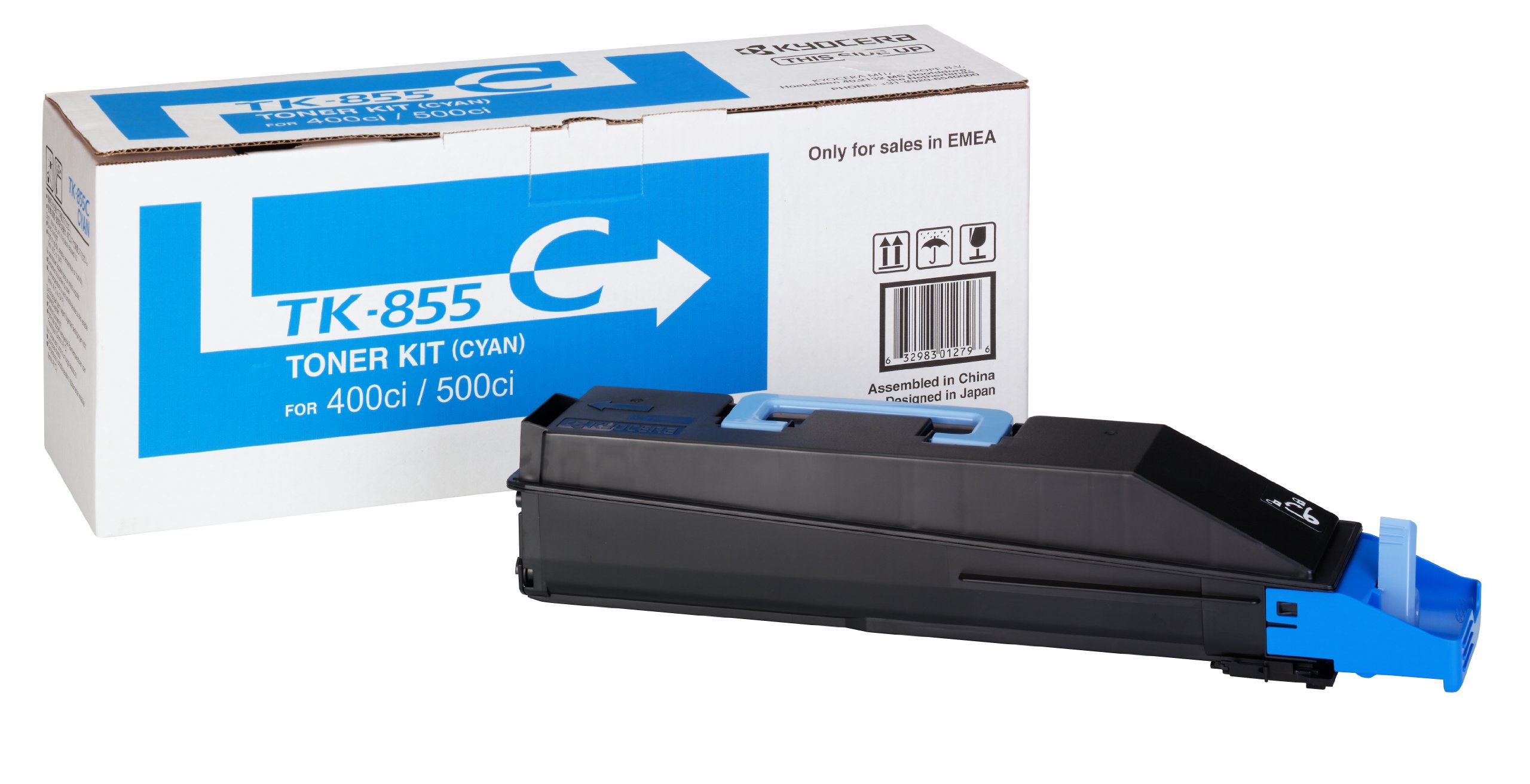 Kyocera Toner Cartridge TK-855 C - CYAN - 18.000 Pages Ultra High Capacity Genuine Premium Printer Toner - 1T02H7CEU0 - 0T2H70EU - for TASKalfa 400ci / TASKalfa 500ci / TASKalfa 552ci