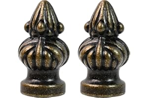 Dirvcp Vintage Lampshade Decoration Brass Lamp Cover Knob with Double Threaded Screws, Suitable for 3/8" and 1/4-27 inches (2 Pack)