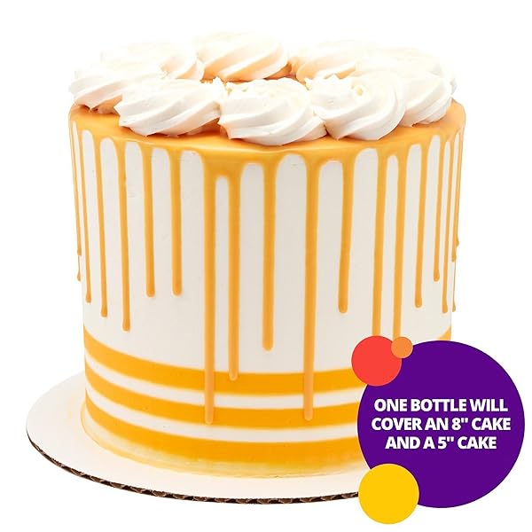 DECOPAC CAKE DRIP, YELLOW COLOR, VANILLA FLAVOR, MATTE LIKE CHOCOLATE, 6.35 OZ