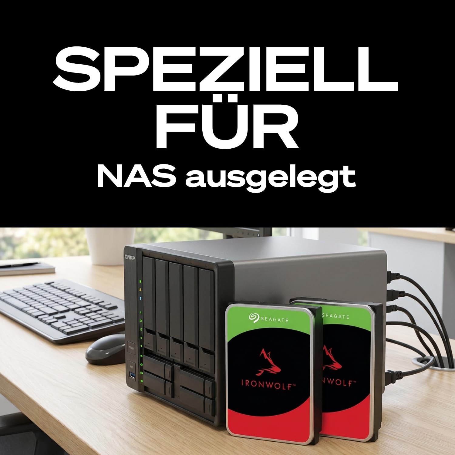 Seagate IronWolf 12TB, NAS Interne Festplatte HDD, 3.5 Zoll, 7200 U/Min, CMR, 256 MB Cache, SATA 6GB/s, silber, inkl. Data Rescue Service (ST12000VNZ008) 4
