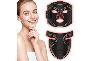 Hottoerak Red & Blue Light Mask for Face & Neck Set, Wireless Rechargeable Near-Infrared LED Face Mask for Home & Travel