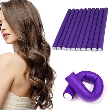 10pc Magic Hair Bendy Rollers Twist Flex Rods Foam Sponge Curler