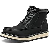 Bruno Marc Men's Moc Toe Boot Fashion Comfort Casual Wedge Boots