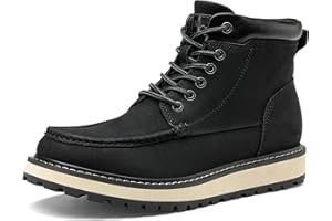Bruno Marc Men's Moc Toe Boot Fashion Comfort Casual Wedge Boots