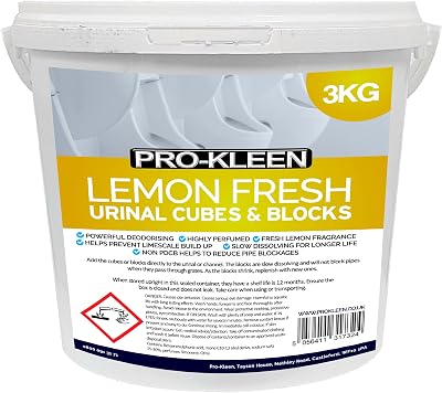Pro-Kleen Urinal Channel Blocks 3KG Lemon Fragrance Non PDCB Slow Dissolving 30
