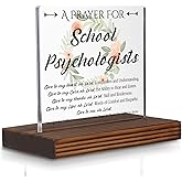 School Psychologist Prayer Desk Sign, Christian Faith-Based Appreciation Gift for School Psychologists Graduation Birthday Christmas, Inspirational Floral Office Decor Plaque PA117