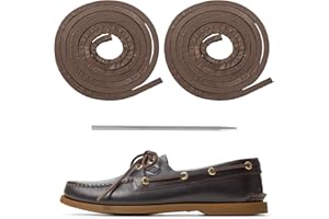 NDTEZUGT Leather Laces Kit for Sperry Topsiders Boat Shoes, Premium Full‑Grain Shoelaces Replacement for Moccasins & Loafers