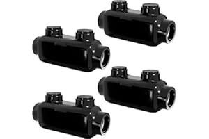 OHLECTRIC 4 Pack - Insulated Wire Connector Inline Black Splice for 2-14 Wire Range Lugs with 5/32 Hex Screw, Pre-Filled with Oxide Inhibitor - Wire Connectors, Electrical Connectors, Wire Tap