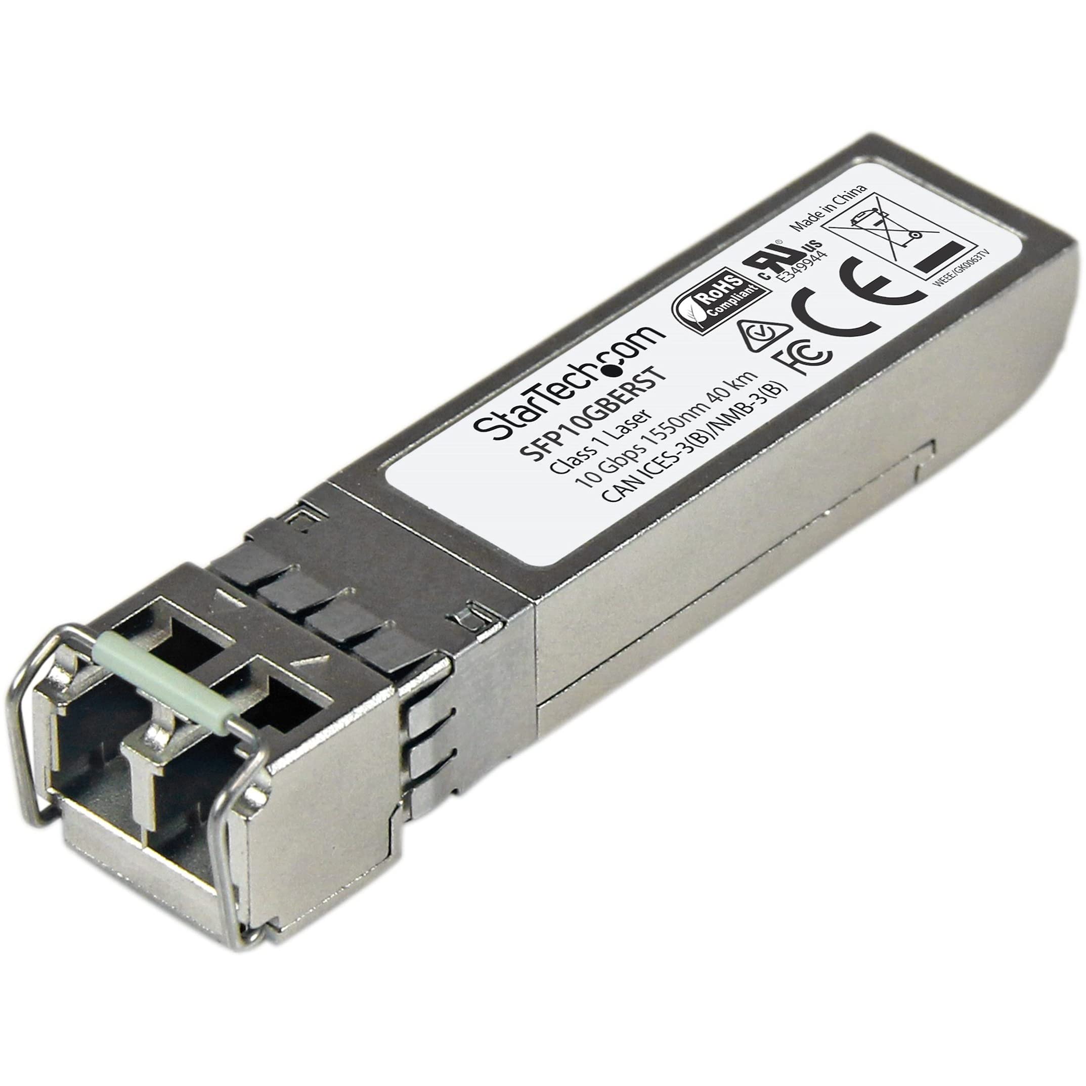 StarTech.com MSA Uncoded Compatible SFP+ Module - 10GBASE-ER - 10GbE Single Mode Fiber (SMF) Optic Transceiver - 10GE Gigabit Ethernet SFP+ - LC 40km - 1550nm - DDM (SFP10GBERST)