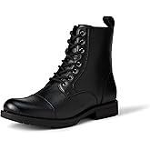 Amazon Essentials Men's Cap Toe Lace Up Combat Boots With Zipper