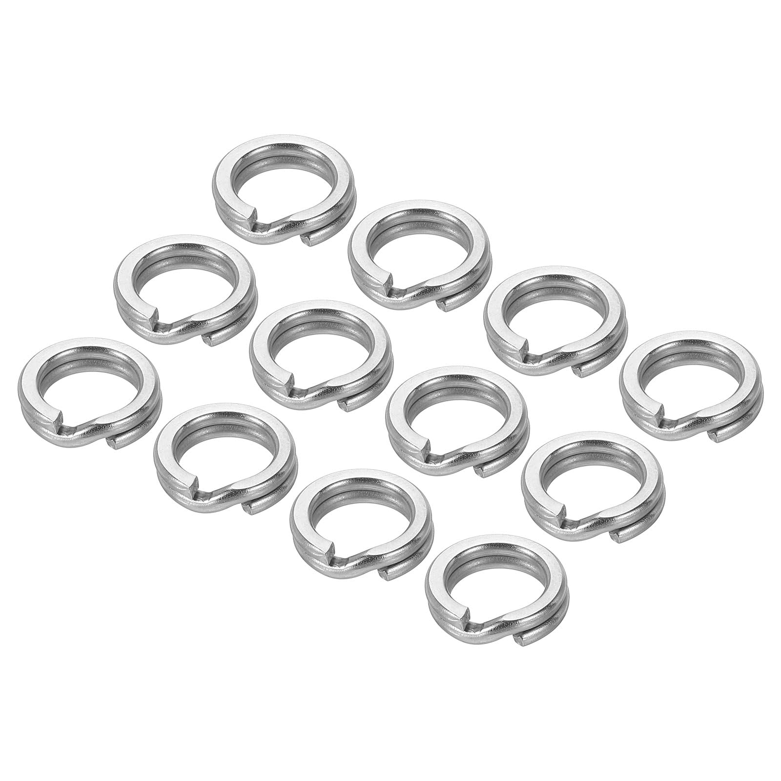 PATIKIL Fishing Split Rings 222LB, 100 Pack Stainless Steel Double Flat Wire Lure Ring 8.5mm for Jigging Trolling Saltwater Terminal Tackle Connector