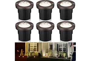 LEONLITE Dia. 4 Inch 5CCT Well Lights Landscape LED In Ground, 5 Color Temperature Selectable, 12-24V AC/DC CRI90 Low Voltage Outdoor Garden Landscaping, Aluminum Housing, Oil Rubbed Bronze, Pack of 6