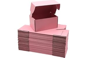 Lmuze Small Pink Shipping Boxes for Small Business Pack of 25-6x4x3 inches Cardboard Corrugated Mailer Boxes for Shipping Packaging Craft Gifts Giving Products