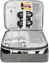 HCFGS Travel Cable Organiser Bag Large 3-Layer Electronics Accessories Grey