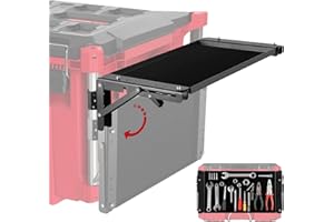 BYERN AUTO Folding Magnetic Side Table Compatible with Milwaukee Packout Toolbox, Heavy-Duty Magnetic Tool Tray with Rail Cli