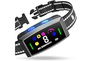 SEEPARK AI Pro Dog Bark Collar Sets for Large Small Medium Dogs| 2in1 No Shock/Safe Shock Barking Collar with 3 Adjustable Shock Mode |IP68 Waterproof Rechargeable